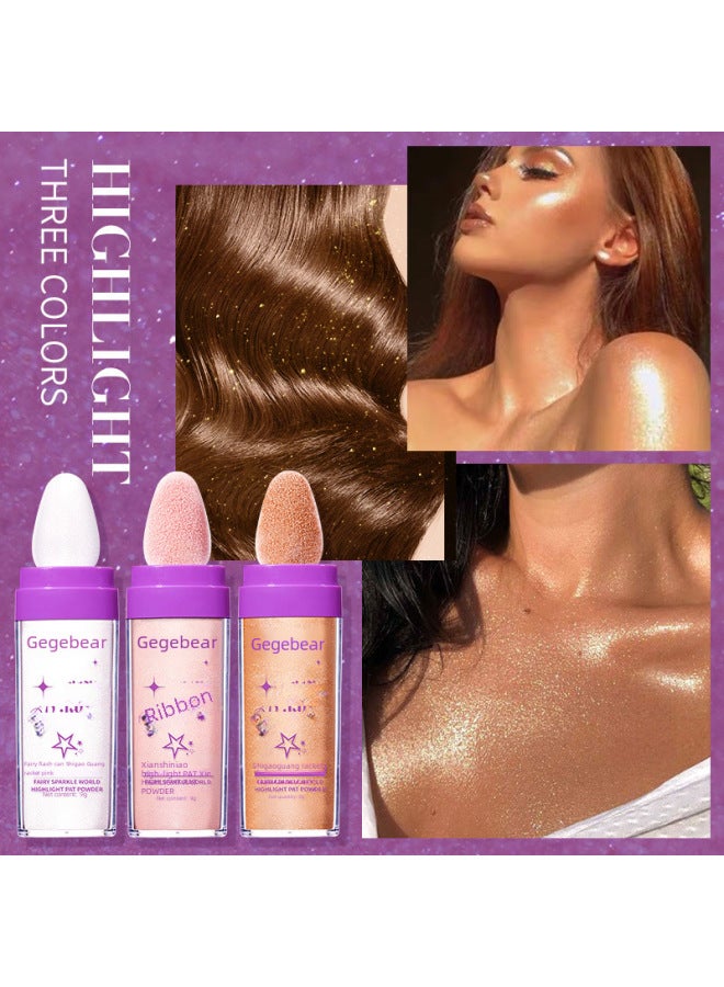 Makeup New Fairy Highlight Racket Powder Brightening Whole Body High Gloss Powder Repair Powder Natural Three-dimensional Repair Powder - Image 4