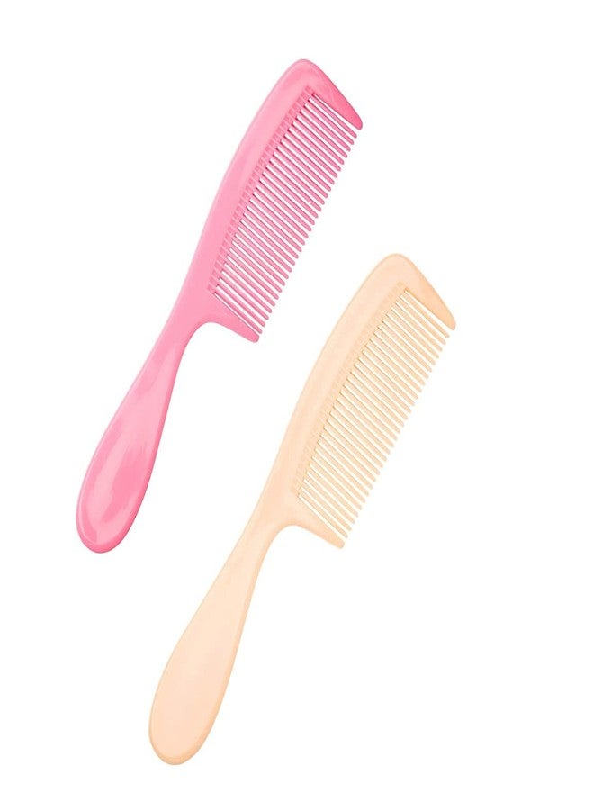 LooKat Wide Tooth Detangling Hair Comb Set, Pink and Peach, Professional Styling and Hair Care Accessories, 2 Pack - Image 1