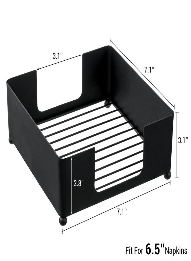 MyGift Modern Black Metal Square Napkin Holder – Tabletop Napkin Dispenser Tray for Kitchen, Dining Table, and Home Organization - Image 5