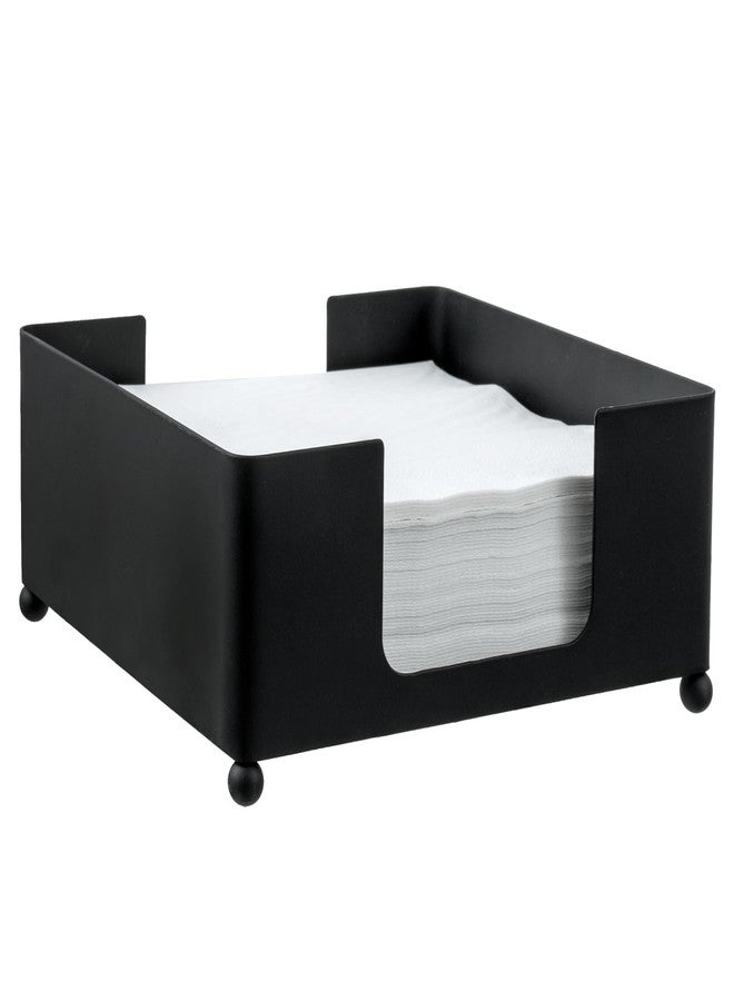 MyGift Modern Black Metal Square Napkin Holder – Tabletop Napkin Dispenser Tray for Kitchen, Dining Table, and Home Organization - Image 1