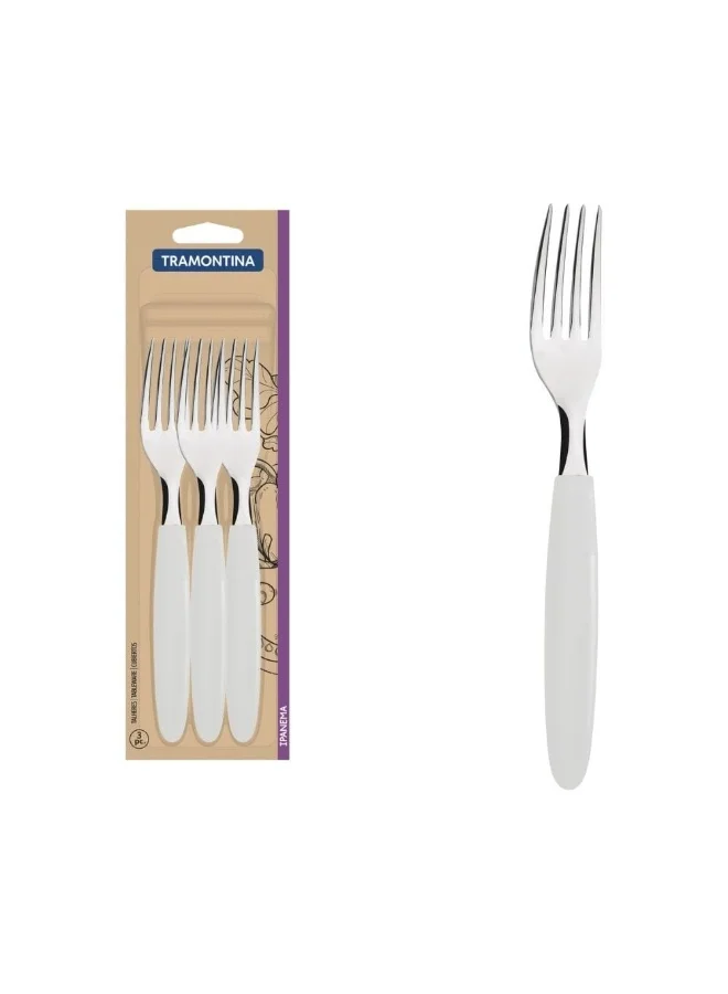 Danube Home Tramontina 3 Piece Table Forks Set Ipanema 23362380, Multi Colour, Stainless Steel, Fork Set For Meal Preparation