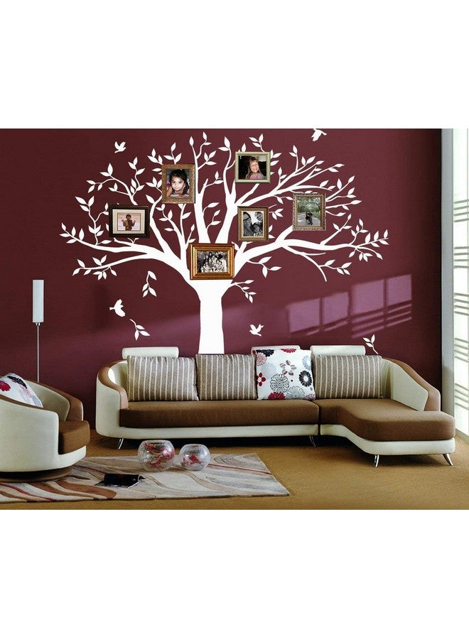 MAFENT Giant Family Tree Wall Decals Photo Tree Wall Decals with Birds Wall Stickers for Living Room Nursery Bedroom Decoration (White) - Image 4