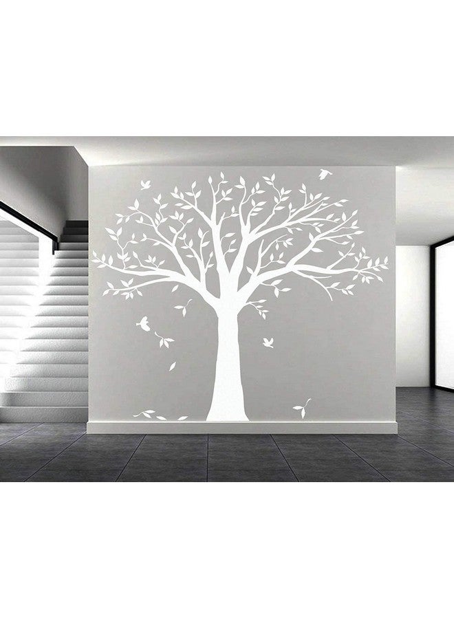 MAFENT Giant Family Tree Wall Decals Photo Tree Wall Decals with Birds Wall Stickers for Living Room Nursery Bedroom Decoration (White) - Image 3