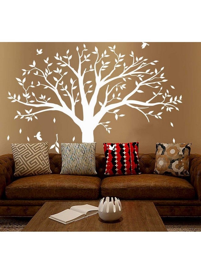 MAFENT Giant Family Tree Wall Decals Photo Tree Wall Decals with Birds Wall Stickers for Living Room Nursery Bedroom Decoration (White) - Image 5