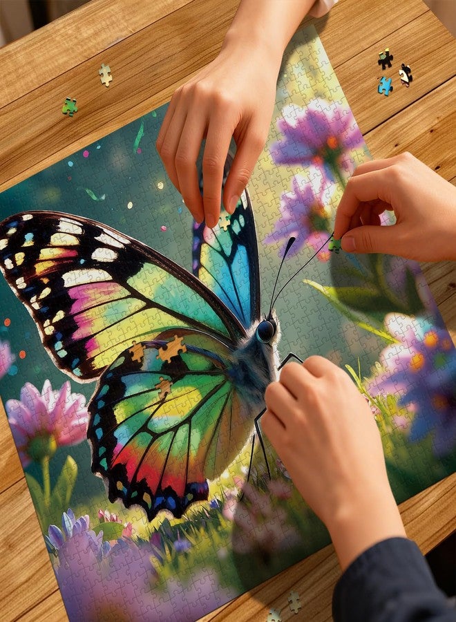 Cafly Jigsaw Puzzles for Adults 1024 Pieces - Challenging Fun Puzzles Stunning Art Wall Decor, Gift for Adult Puzzle Lovers, Family Game, Butterfly Between Flowers - Image 5