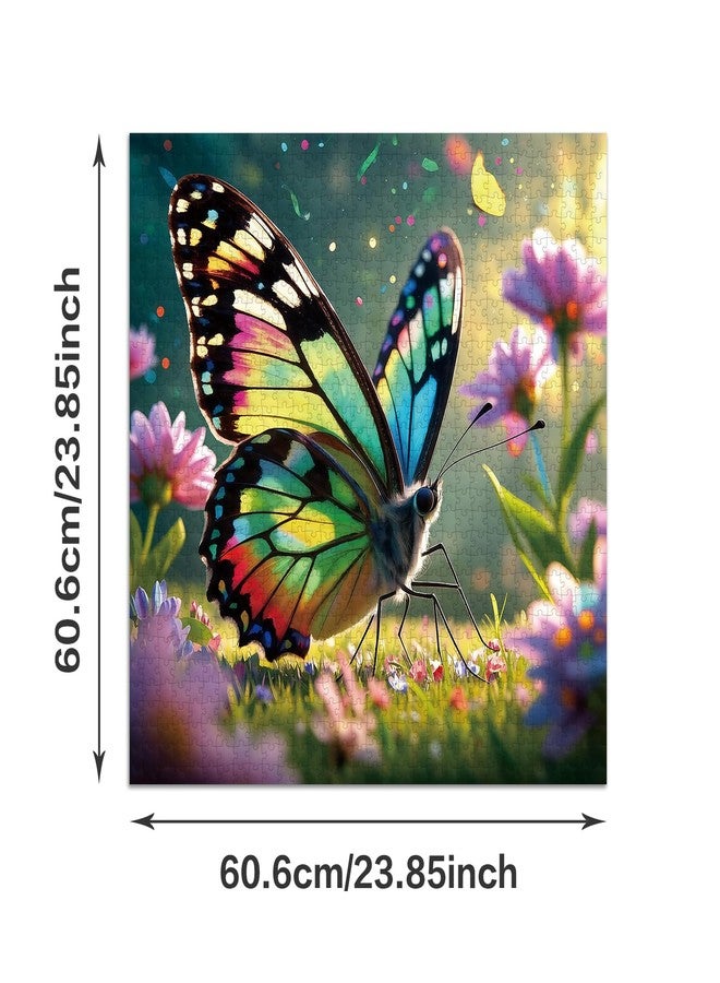 Cafly Jigsaw Puzzles for Adults 1024 Pieces - Challenging Fun Puzzles Stunning Art Wall Decor, Gift for Adult Puzzle Lovers, Family Game, Butterfly Between Flowers - Image 4