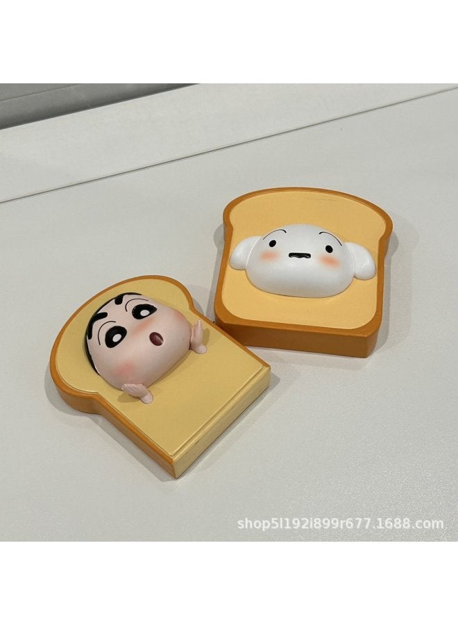 Crayon Small Bread Toast Combination Small White Fashionable Hand-made Blind Box Ornaments Birthday Gift Doll-Color:Bread Xiaoxin (color Box)  - Image 4