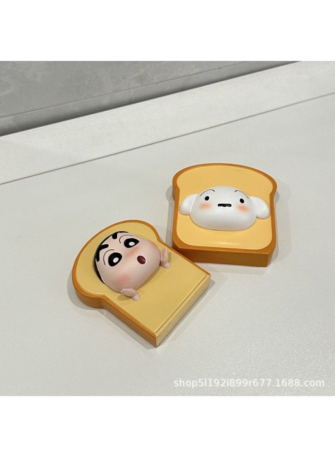 Crayon Small Bread Toast Combination Small White Fashionable Hand-made Blind Box Ornaments Birthday Gift Doll-Color:Bread Xiaoxin (color Box)  - Image 3