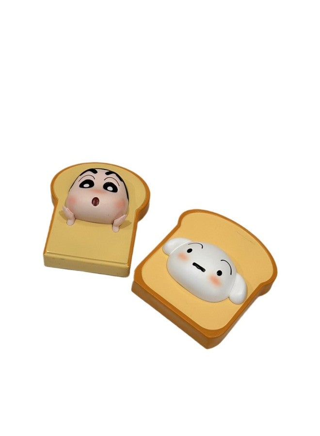 Crayon Small Bread Toast Combination Small White Fashionable Hand-made Blind Box Ornaments Birthday Gift Doll-Color:Bread Xiaoxin (color Box)  - Image 5