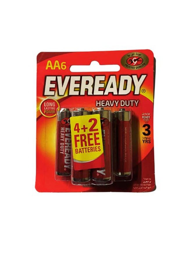 Eveready Heavy Duty  Zinc Battery AA Pack Of 6  - Image 1