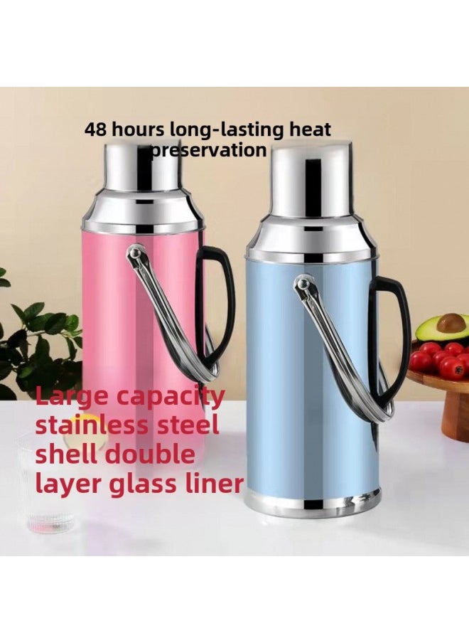Generic - Stainless Steel Thermos Bottle Household Pot Thermos Bottle Thermos Bottle Glass Liner Large Capacity Water Bottle-Color:Thermos Bottle 3.2 Liters (8 Pounds Duck Cap) Original Color-Capacity:Flagship Model - Image 1