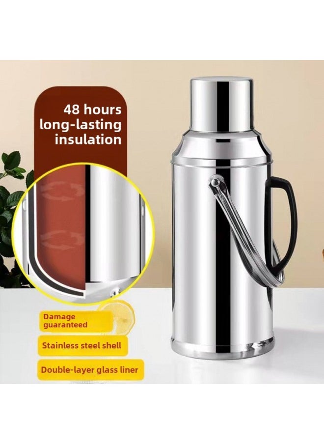 Generic - Stainless Steel Thermos Bottle Household Pot Thermos Bottle Thermos Bottle Glass Liner Large Capacity Water Bottle-Color:Thermos Bottle 3.2 Liters (8 Pounds Duck Cap) Original Color-Capacity:Flagship Model - Image 1