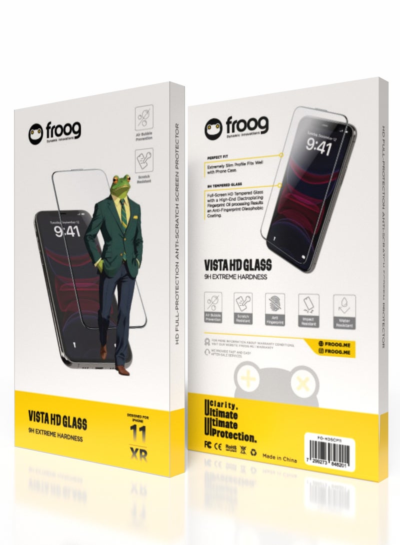froog iPhone 11 and iPhone XR Vista HD Glass Screen Protector /Anti Fingerprint/ Water Resistant / Scratch Resistant / Tempered Glass - Clear - Image 3