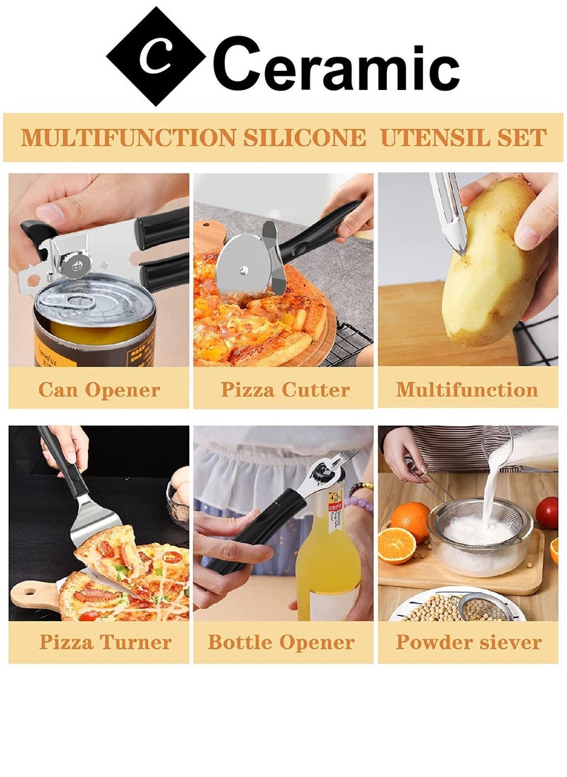 CERAMIC - 40 Pcs Cooking Utensils Set Non stick Stainless Steel Handle Kitchen Sets for home And Gifts - Image 1