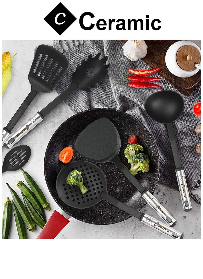 CERAMIC - 40 Pcs Cooking Utensils Set Non stick Stainless Steel Handle Kitchen Sets for home And Gifts - Image 1