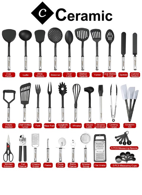 40 Pcs Cooking Utensils Set Non stick Stainless Steel Handle Kitchen Sets for home And Gifts