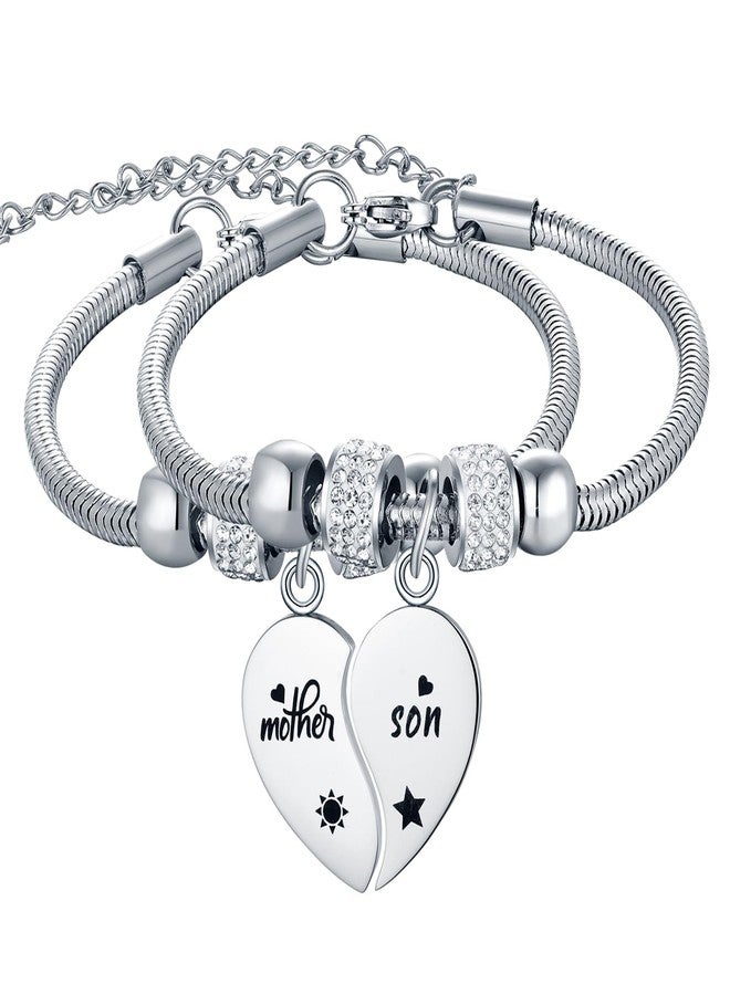 Yonhon Mother Son Bracelet Set for 2, Mom Son Matching Bracelet for 2 - Image 1