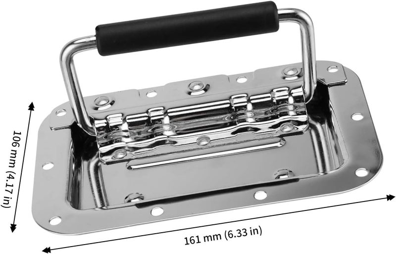 JAPCHET 8 Pack 42 x 63 in Heavy Duty Recessed Handles Silver Spring Loaded Recessed Handle with Grip Recessed Pull Handle for Toolbox and Barn Door - Image 2