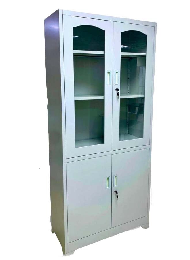 خزانة ملفات معدنية للمنزل والمكتب بباب زجاجي 85×40×190 سم