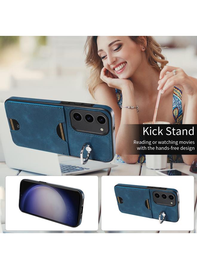 S-TOP Case For Samsung Galaxy S23 5G Calf Texture Card Slot Ring Holder Phone Case - Image 4
