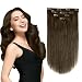 GEELOOK Clip in Hair Extensions Real Human Hair 18 Inch Darkest Brown #2 Color Double Weft 100% Remy Human Hair Thick Long Soft Silky Straight 4pcs 10clips for Women 70grams - Image 2