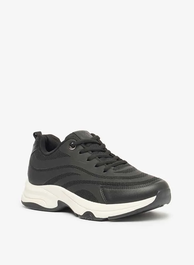 Flora Bella By Shoexpress Women Textured Lace-Up Low Ankle Sneakers