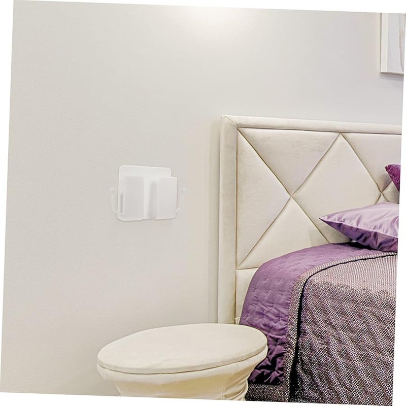 Operitacx 4pcs Self Adhesive Wall Mount Phone Holder Remote Control Storage Box Black - Image 4