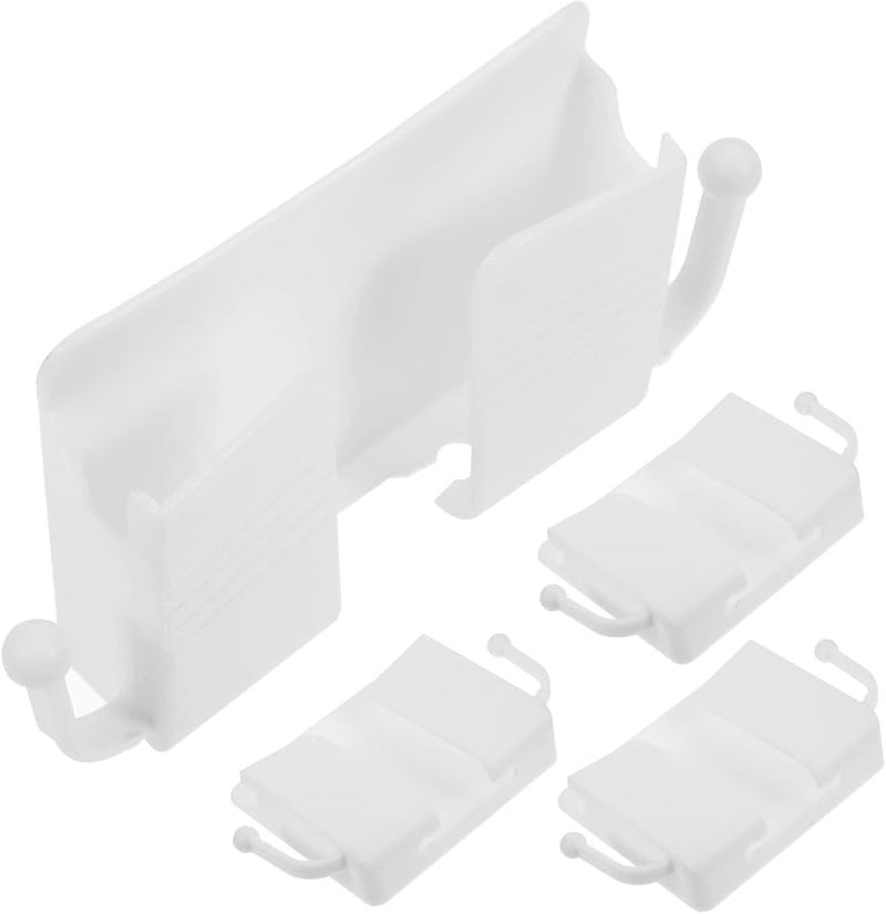 Operitacx 4pcs Self Adhesive Wall Mount Phone Holder Remote Control Storage Box Black - Image 2