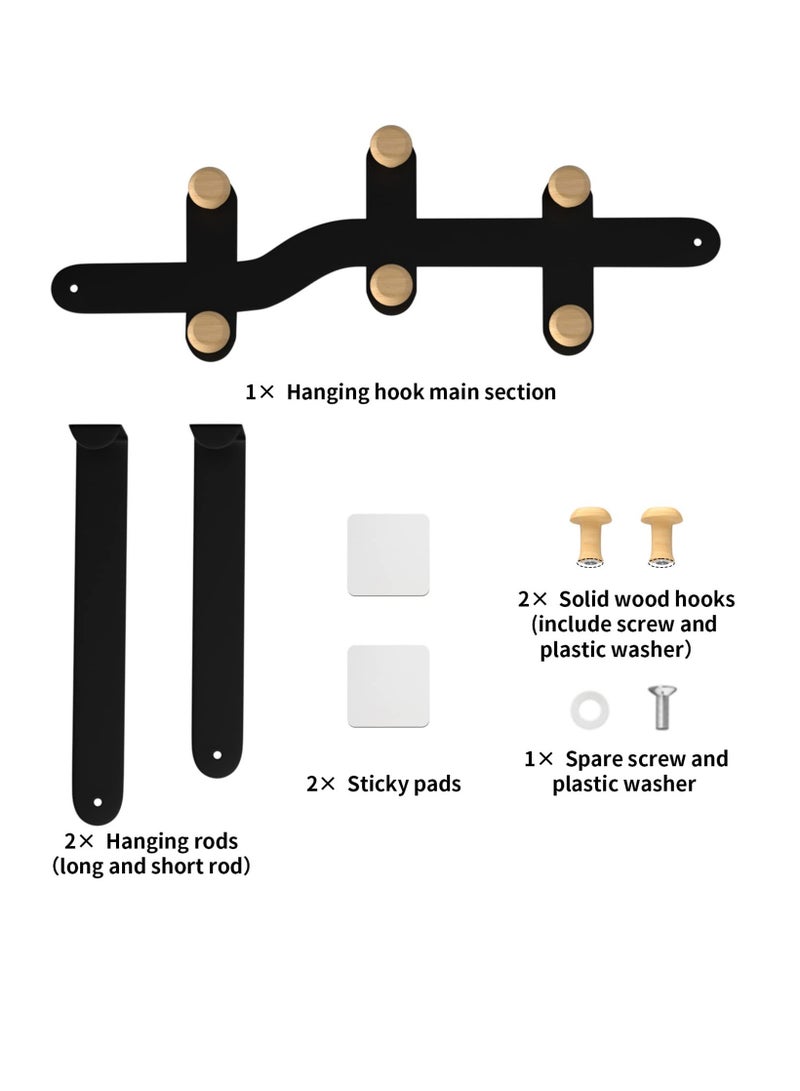 KASTWAVE Over Door Hanger, 8 Hooks Door Hanger Over Door Hooks Coat Hooks Door Coat Hanger for Hanging Coat, Towel, Bag, Robe, Black - Image 4