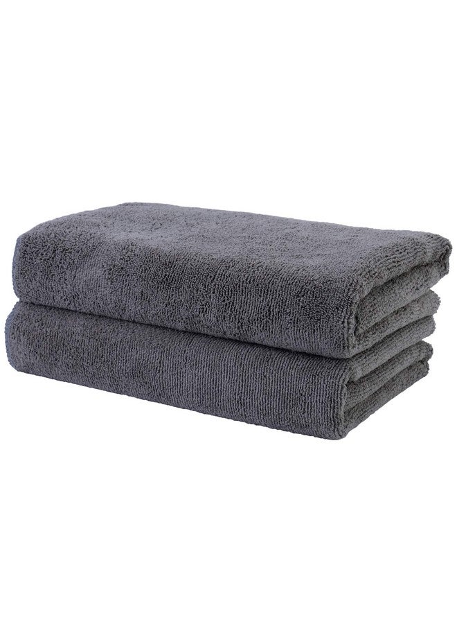 Polyte POLYTE Professional Quick Dry Lint Free Microfiber Hair Drying Salon Towel, 20 x 40 in, 2 Pack (Dark Gray) - Image 1