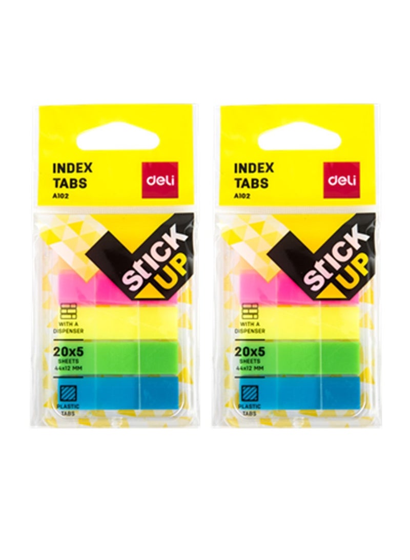 Deli عبوة 2 من علامات الفهرسة بحجم 44x12 مم متعددة الألوان - Image 1