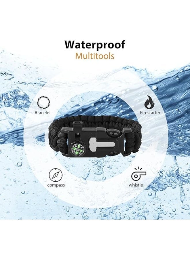 5*1 Professional Multi-Purpose Survival Bracelet Includes Compass and Whistle with Fire Starter Stone and Loud Whistle Perfect for Camping, Hiking, Fishing - Image 2