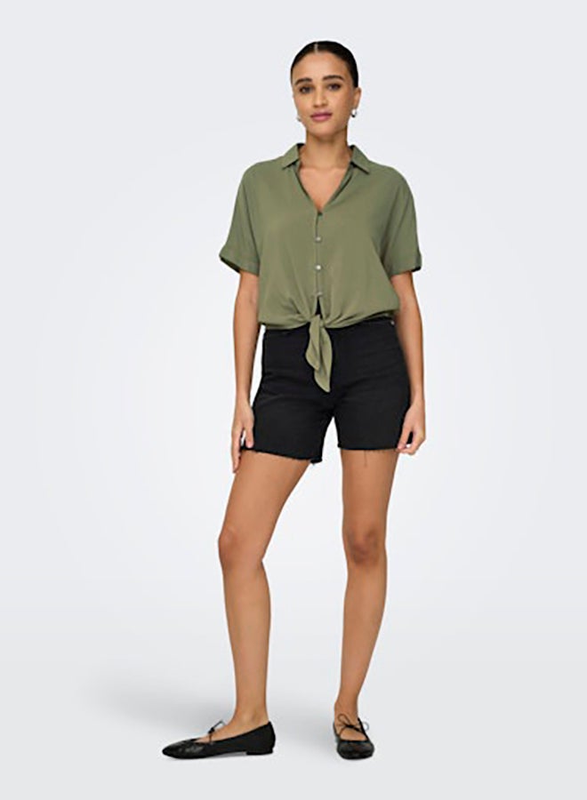 ONLY ONLY Womens Nova Life Shortsleeve Knot Shirt  - Image 1