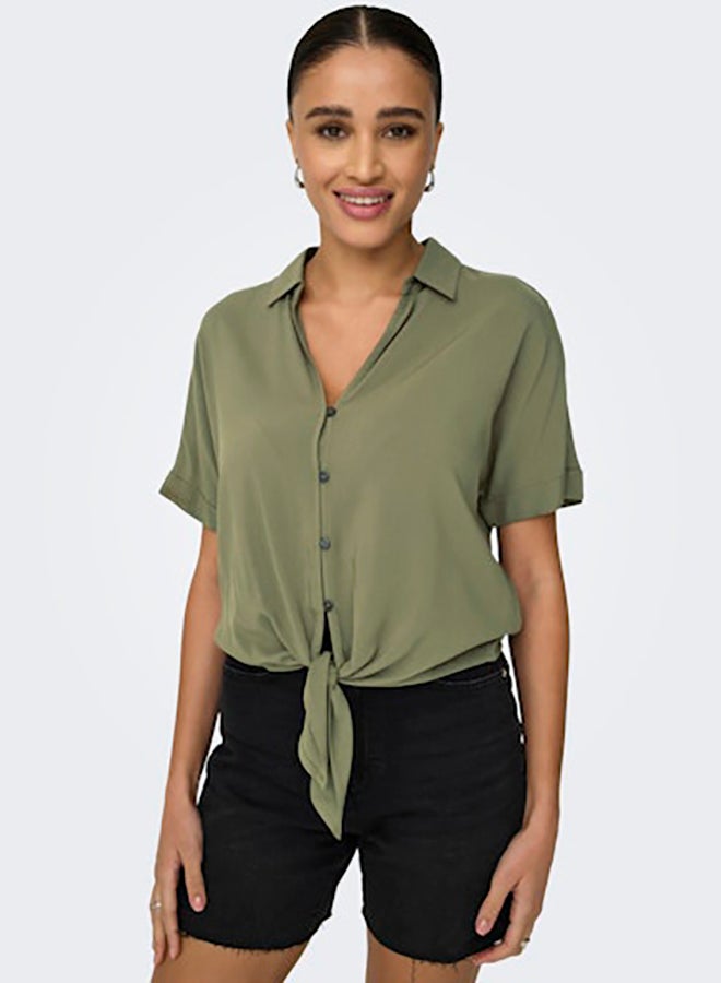 ONLY ONLY Womens Nova Life Shortsleeve Knot Shirt  - Image 2