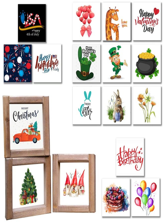 penepico Tiered Tray Decor Fall Winter Spring Summer Seasonal Set, 48 Interchangeable Farmhouse Tiered Tray Signs Decor,Shelf Anniversary Bedroom Office Decorations,Happy Thanksgiving Hello Winter Merry Christmas - Image 1