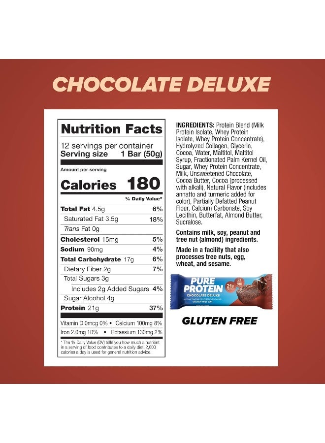 Pure Protein ألواح وجبات خفيفة غنية بالبروتين ومغذية، 1.76 أونصة، عبوة من 12 - Image 3