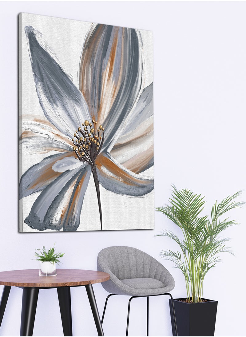 LOWHA Canvas Wall Art Stretched Over Wooden Frame with Flower Abstract Oil Painting Painting  - Image 3