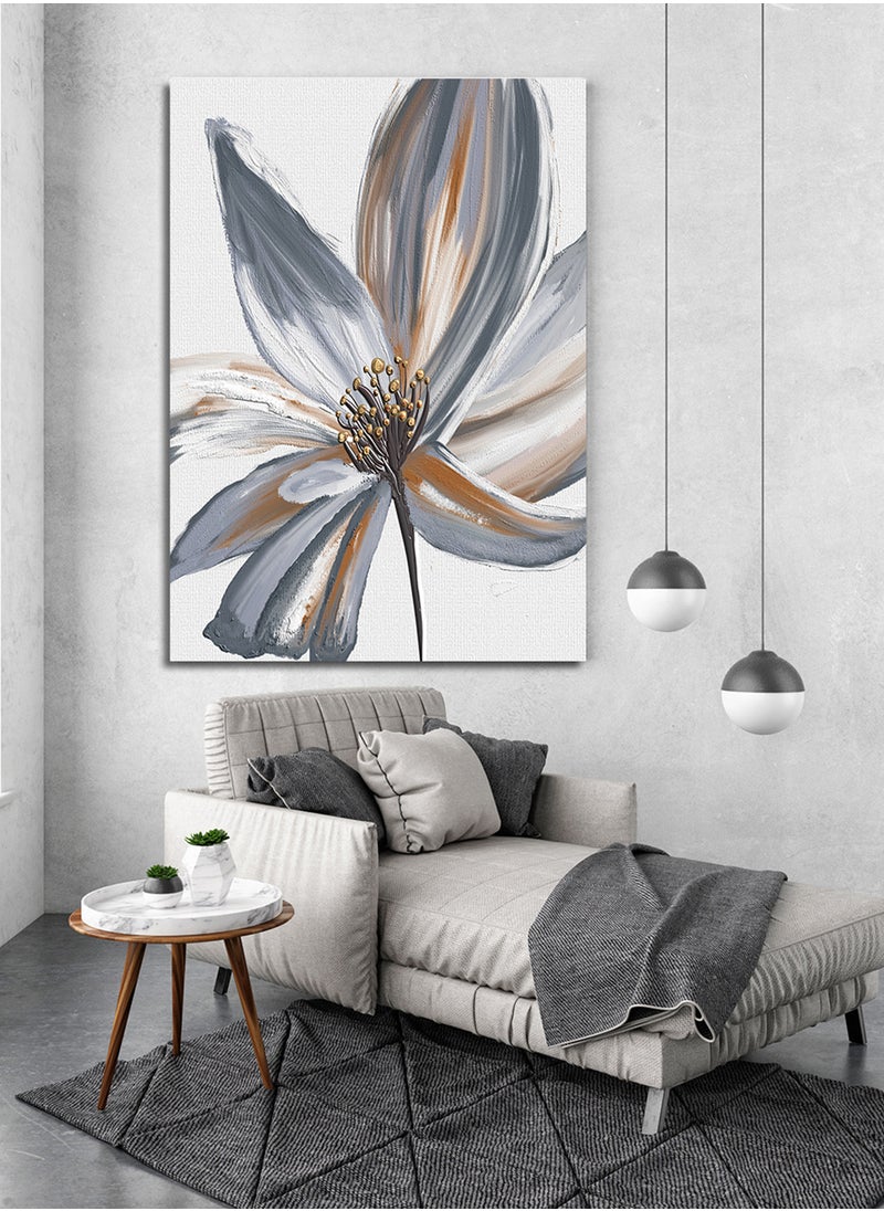 LOWHA Canvas Wall Art Stretched Over Wooden Frame with Flower Abstract Oil Painting Painting  - Image 1