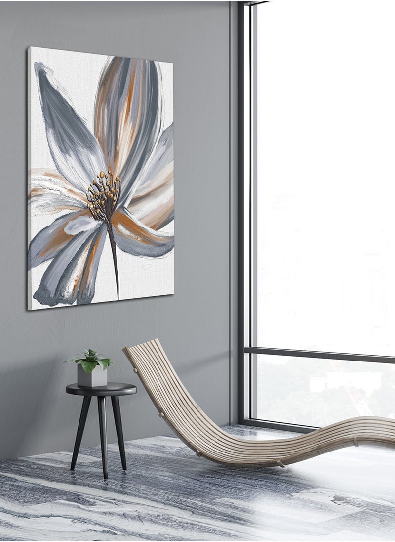 LOWHA Canvas Wall Art Stretched Over Wooden Frame with Flower Abstract Oil Painting Painting  - Image 2