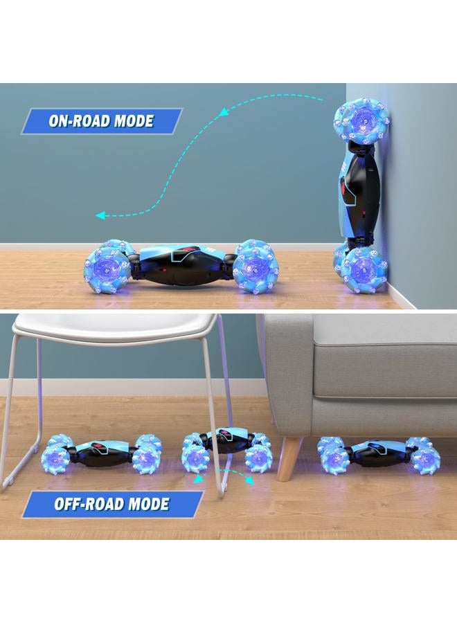 Powerextra 1:16 RC Stunt Car Gesture Sensing, with [Light & Music] for Boys Watch Hand Remote Control Car, Double Sided Rotating Off-Road Vehicle 360° Flips with 2 Batteries, Boy's Birthday Gift - Image 5