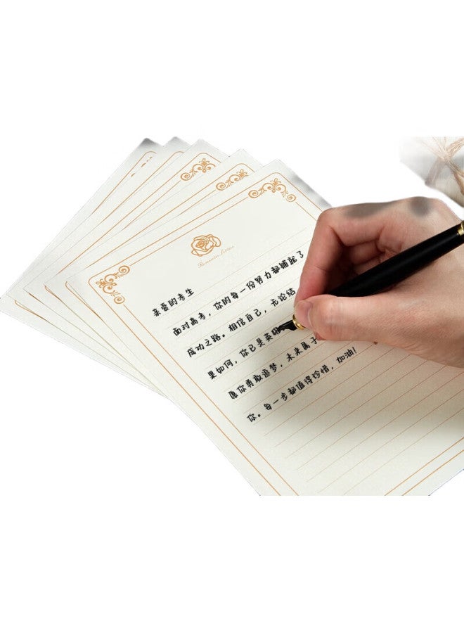 Kingdee, Greeting Card And Postcard Set For 18-Year Adults' Graduation, Inspirational High School And College Entrance Exam Encouragement Letter Paper And Envelope Set, Elegant "Golden List" Name Design, 2 Envelopes And 5 Letter Papers - Image 2