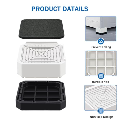 ANNKUT Bed Risers and Furniture Risers, Heavy Duty Adjustable Lifting Blocks for Couches, Desks, and Chairs, Elevates 1.5 or 3 Inches, Holds up to 4000 lbs (White) - Image 3