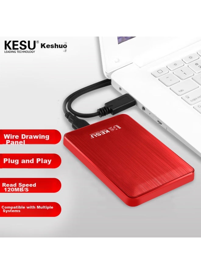 Kesu Encrypted External Hard Drive, 500gb, Usb3.0, K1, 2.5-inch, Hot Blood Red, External Mechanical Hard Drive For File And Photo Backup, Large Usb Flash Drive - Image 1