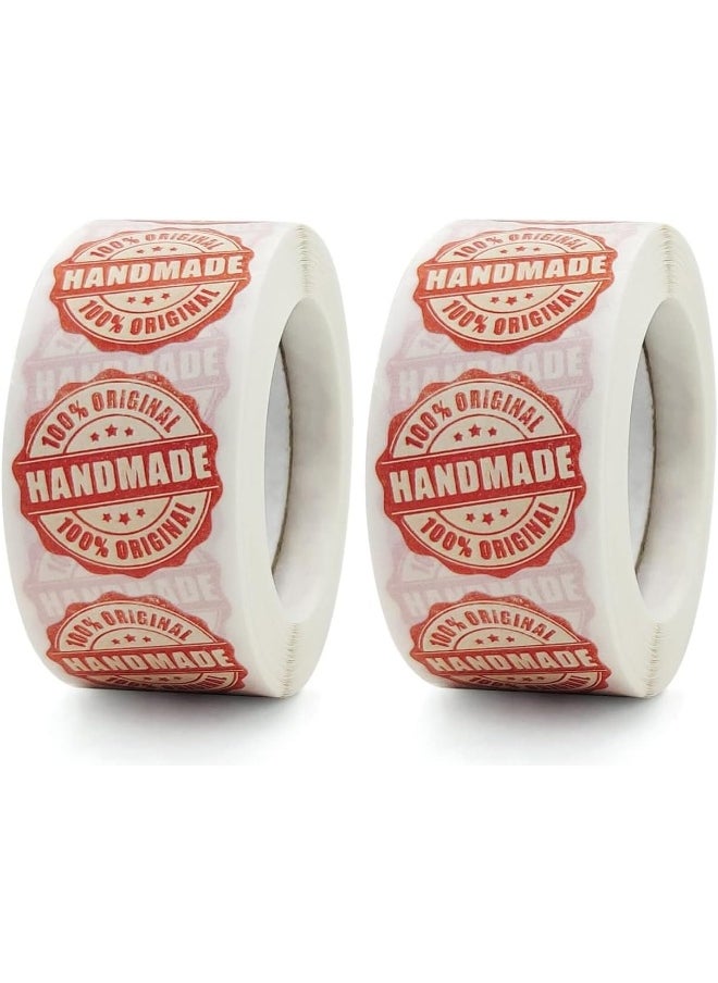 Rubik - Rubik Handmade 100 Percent Original Labels Stickers Retro Style 2 Rolls (1000pcs) For Small Business Orders Packaging, Envelopes Seal, and Gift Wraps (Style U) - Image 1