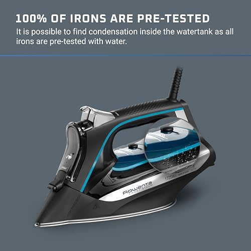 Rowenta Smart Steam Iron, Perfect Temp Technology, 35 Gram/Minute of Continuous Steam Output, DW3261U1, Auto Shutoff, Black - Image 4
