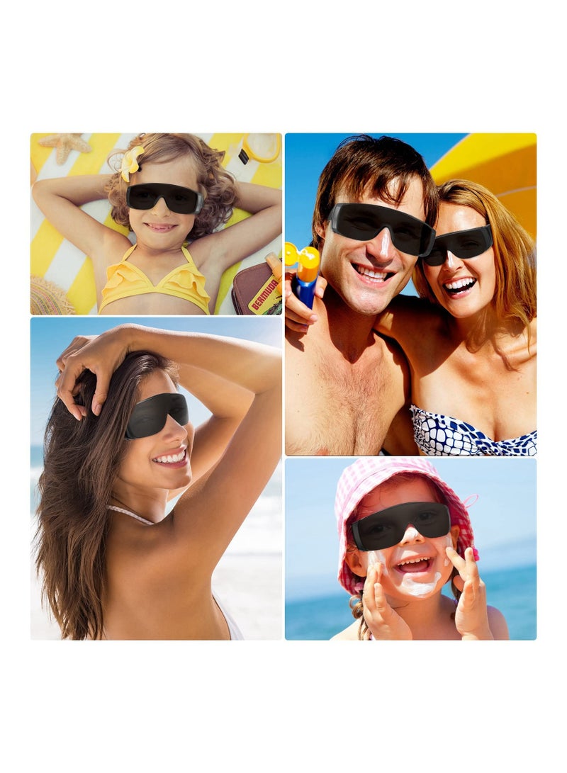 Zikra 4 Pairs of UV Resistant Safety Glasses - Protective Eyewear for Tanning, Red Light Therapy, and Lab Use - Comprehensive Eye Protection with Stylish Black Design. - Image 5