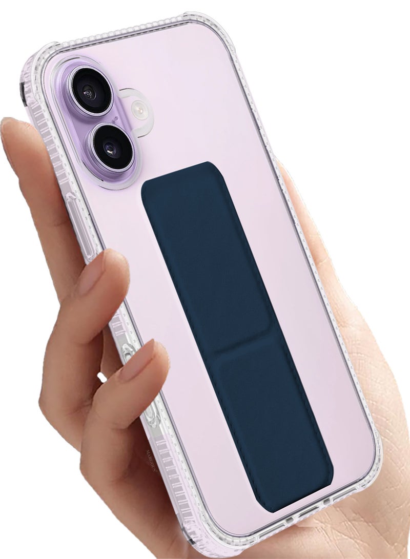 CATANES Finger Grip Clear Case Cover for iPhone 17- Kickstand Car Magnetic Holder Multi-function Protective Two-in-one Case - Dark Blue - Image 2