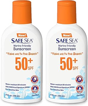 Safe Sea SPF50 Sting Blocking Sunscreen 120ml Bottle For Sensitive Skin Anti Jellyfish Sting Protective Lotion Coral Reef Safe 120ml Bottle Pack of 2 - Image 1