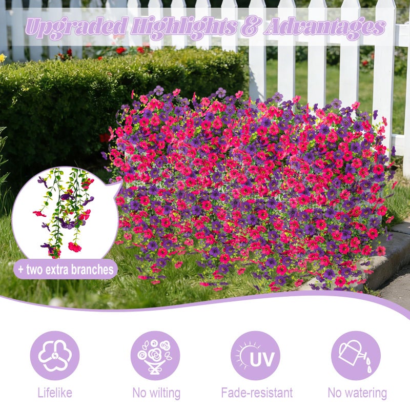 Hrobek Fake Artificial Hanging Flowers for Outdoors Decoration, 2 PCS Faux UV Resistant Artificial Outdoor Flowers, Fake Plants Look Real Daisy No Fade Spring Decor for Porch Home Patio Balcony and Yard - Image 4
