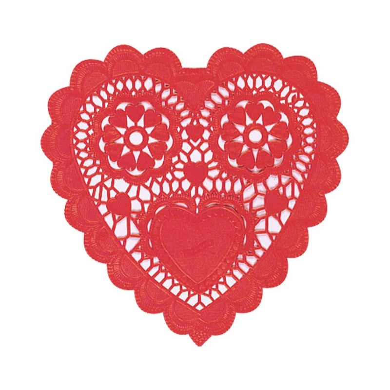 Amscan Valentine Small Red Heart Paper Doilies 28 Ct Party Accessory